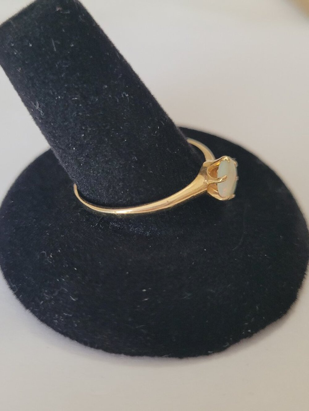 Opal Gold Vintage Ring 10k Womens October Birthstone - Picture 9 of 16